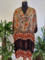 Rust Blossom Block Print Kaftan