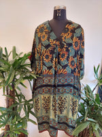Sunflower Song Block Print Kaftan