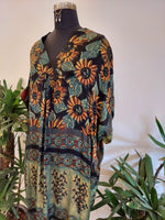 Sunflower Song Block Print Kaftan