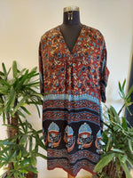 Maroon Muse Block Print Kaftan
