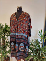Maroon Muse Block Print Kaftan