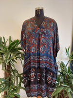 Indigo Marigolds Block Print Kaftan