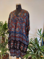 Indigo Marigolds Block Print Kaftan