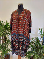 Roaring Red Block Print Kaftan