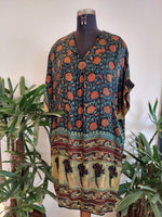 Lotus Vine Block Print Kaftan