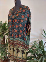 Lotus Vine Block Print Kaftan