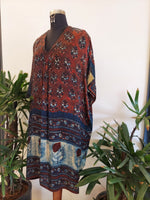 Red Rose Block Print Kaftan