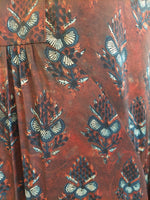 Red Rose Block Print Kaftan
