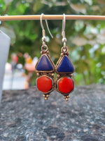 Double Stone Drop Earrings