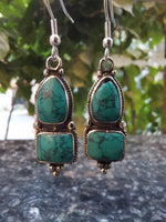Double Stone Drop Earrings