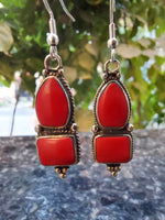 Double Stone Drop Earrings