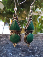 Double Stone Drop Earrings