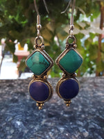Double Stone Drop Earrings