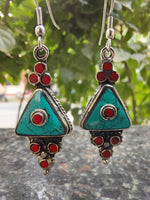 Silver & Stone Drop Earrings