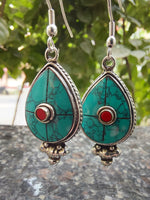 Silver & Stone Drop Earrings