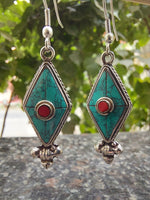 Silver & Stone Drop Earrings