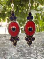 Silver & Stone Drop Earrings