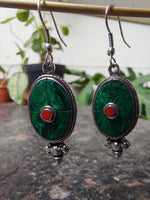 Silver & Stone Drop Earrings