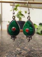 Silver & Stone Drop Earrings