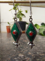 Silver & Stone Drop Earrings