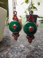 Silver & Stone Drop Earrings