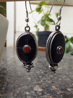 Silver & Stone Drop Earrings
