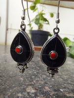 Silver & Stone Drop Earrings