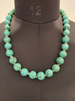Turquoise and Silver Beaded Necklace