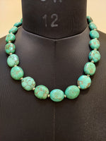 Turquoise and Silver Beaded Necklace