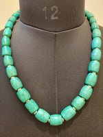 Turquoise and Silver Beaded Necklace