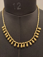 Brass Rain Drop Beaded Necklace