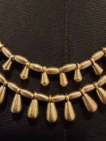 Brass Rain Drop Beaded Necklace