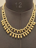 Brass Rain Drop Beaded Necklace
