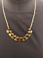 Brass and Tiger Eye Beaded Necklace