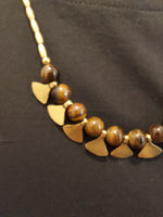 Brass and Tiger Eye Beaded Necklace