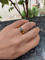 Brass Ring with Square Gemstone