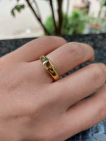 Brass Ring with Square Gemstone