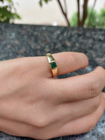 Brass Ring with Square Gemstone