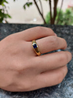 Brass Ring with Square Gemstone