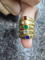 Brass Ring with Square Gemstone