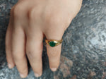 Brass Ring with Circular Gemstone