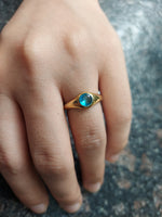 Brass Ring with Circular Gemstone