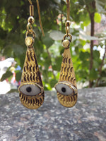 Evil Eye Brass Drop Earrings
