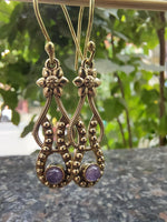 Forget Me Knot Brass Drop Earrings