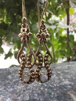 Forget Me Knot Brass Drop Earrings