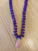 Gemstone Necklace with Hand Knotted Chain