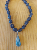 Gemstone Necklace with Hand Knotted Chain
