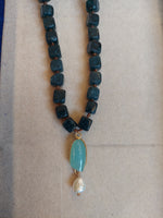 Gemstone Necklace with Hand Knotted Chain