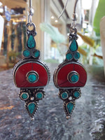 Silver & Stone Drop Earrings