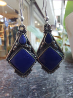 Silver & Stone Drop Earrings